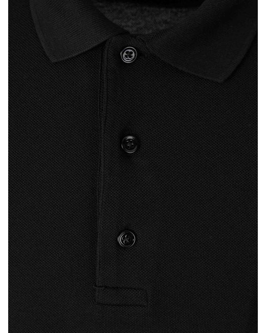Tom Ford Black Plain Cotton Polo Shirt for men