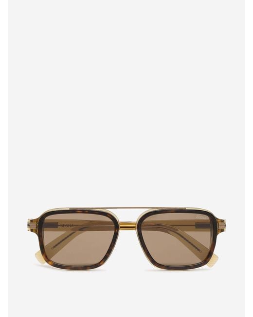Zegna Natural Square Sunglasses for men