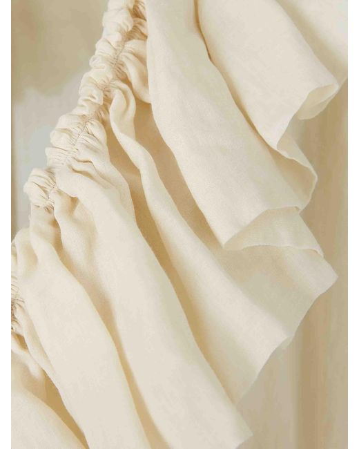 Dries Van Noten White Muslin Ruffled Top