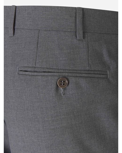 Canali Gray Formal Wool Trousers for men