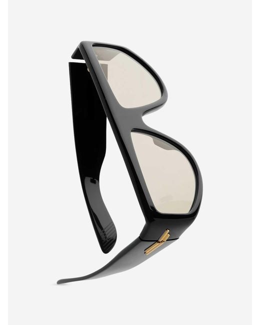 Bottega Veneta Black Classic Shield Sunglasses