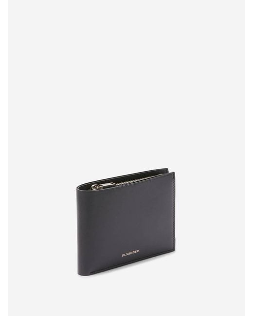 Jil Sander Black Calfskin Wallet for men