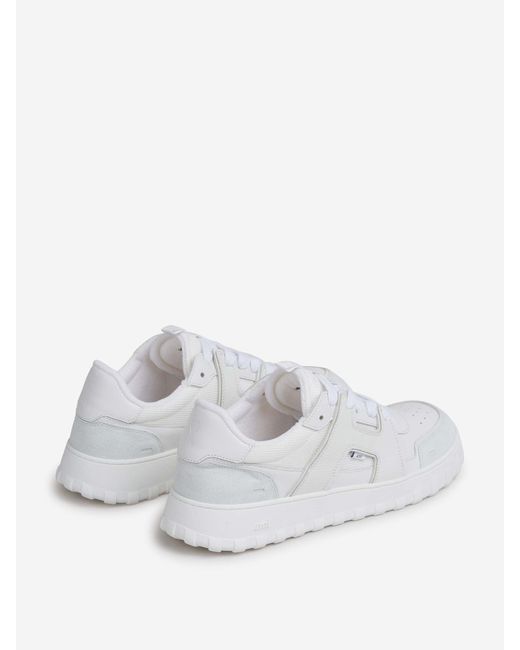 AMI White Low Leather Sneakers for men