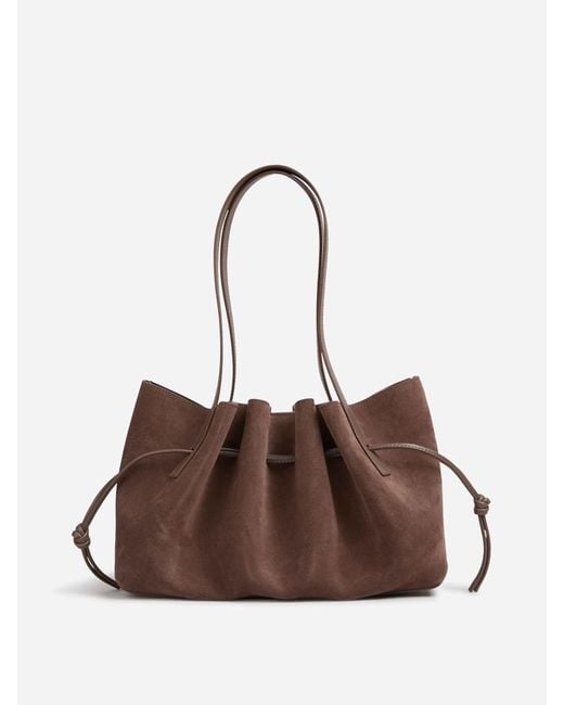 Yuzefi Brown Scallop Shoulder Bag