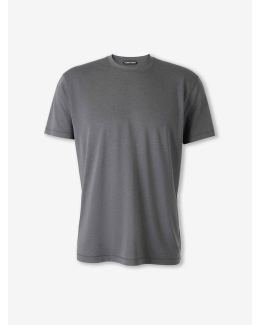 Tom Ford Gray Lyocell T-Shirt for men