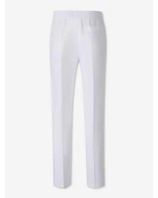 Santa Eulalia White Straight Linen Trousers for men