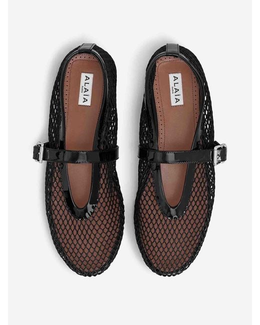 Alaïa White Openwork Flat Ballet Flats