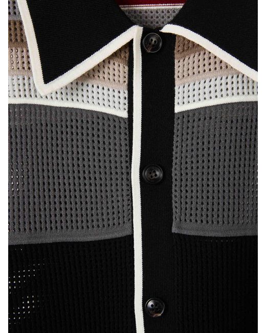 Amiri Black Casual Crochet Shirt for men