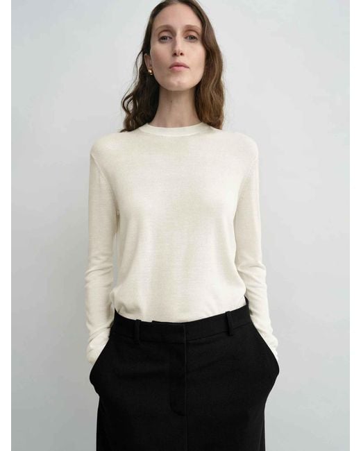 Pull En Maille Fine Totême  en coloris White