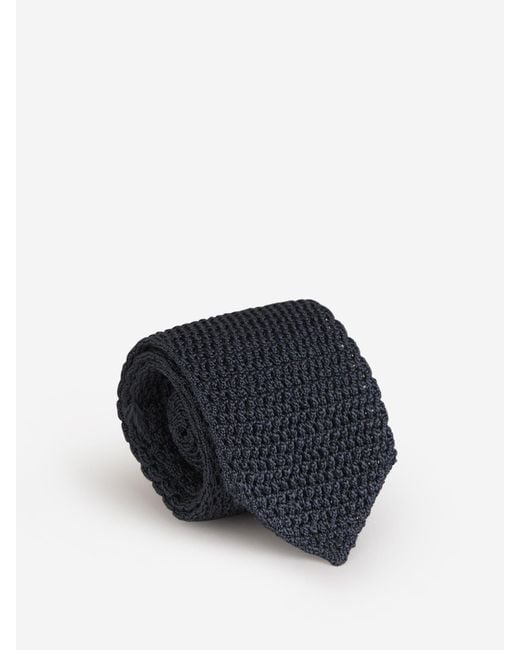 Tom Ford Blue Silk Knitted Tie Stone for men