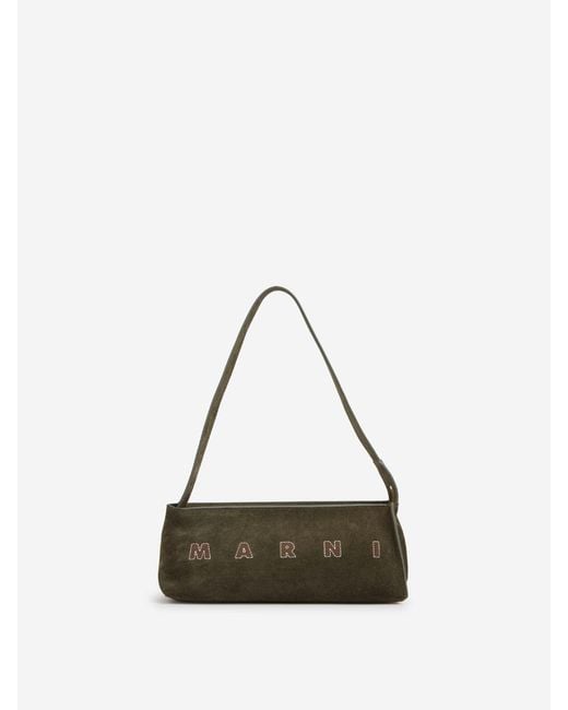 Marni Natural Rectangular Suede Bag