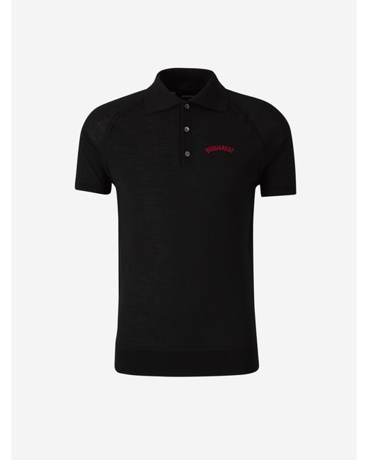 Polo Punto Lana DSquared² de hombre de color Black