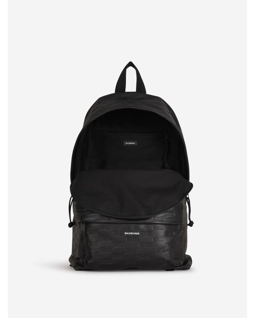 Balenciaga Black Monogram Bb Leather Backpack for men