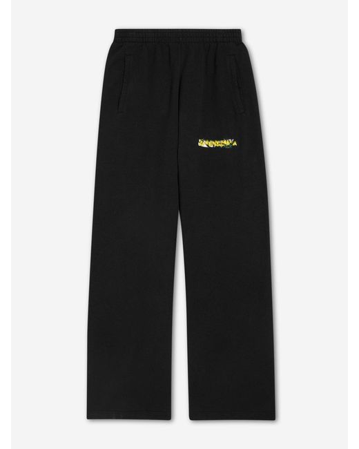Balenciaga Black Cotton Logo Joggers for men