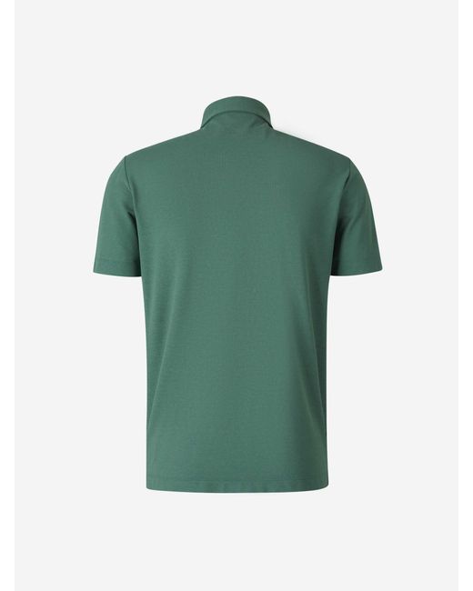 Zanone Einfarbiges Poloshirt Aus Baumwolle in Green für Herren