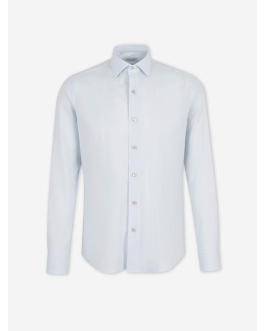Santa Eulalia White Plain Cotton Shirt for men