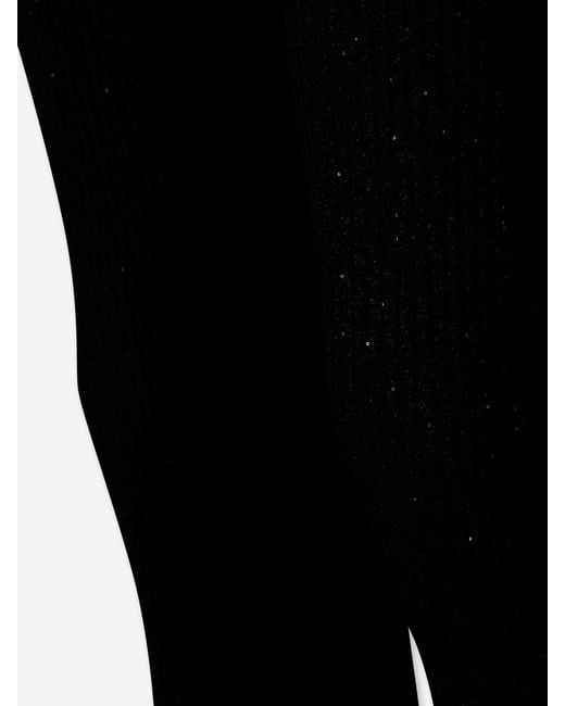 Tom Ford Black Shiny Ribbed Leggings