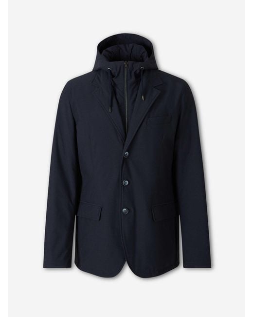 Herno Blue Blazer Efect Coat for men