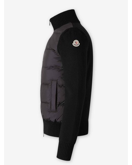 Cárdigan Acolchado Cremallera Moncler de hombre de color Black