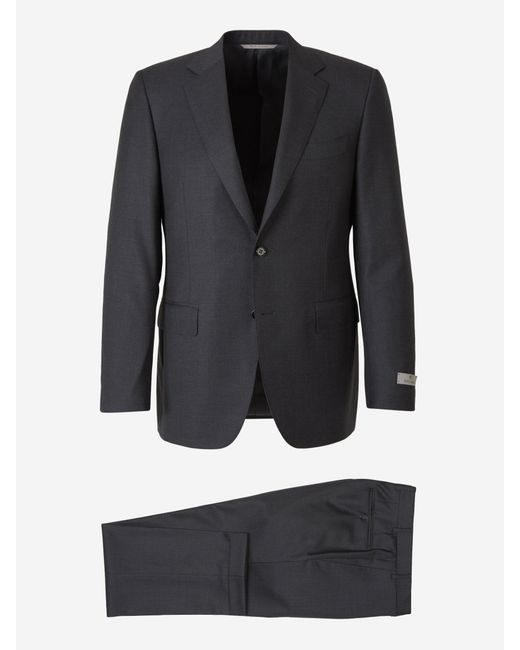 Canali Black Wool Suit for men