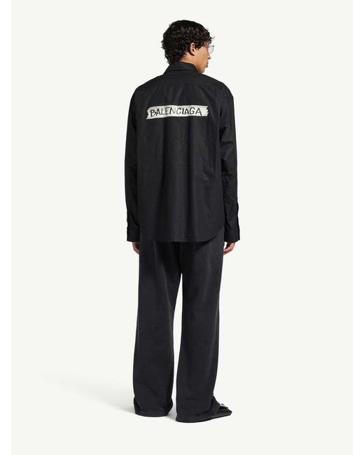 Balenciaga Blue Shirt Masking Tape for men