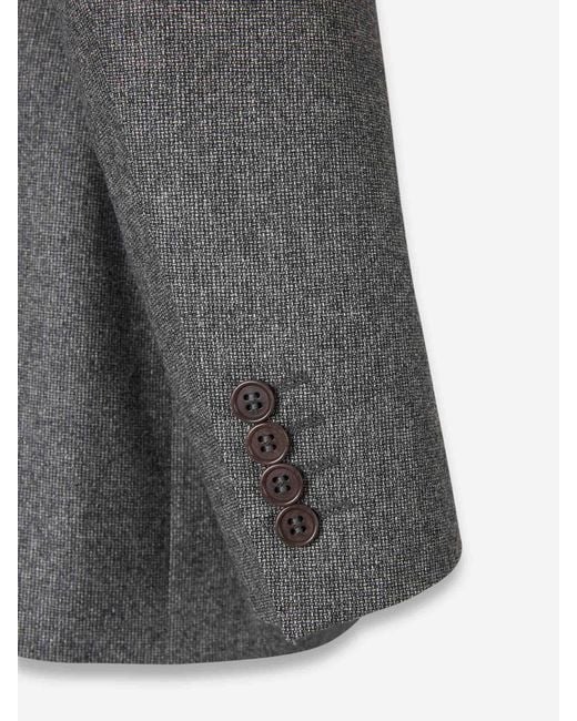 Canali Gray Straight Wool Suit for men