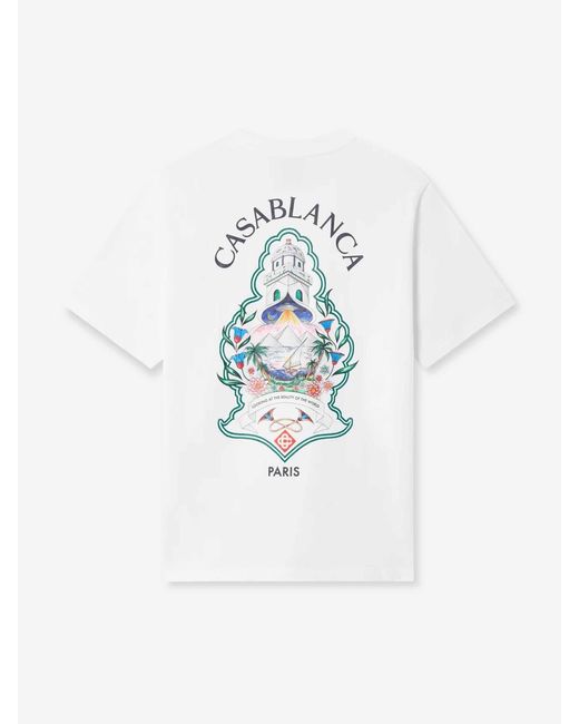 Casablanca White Short Sleeve T-Shirt for men