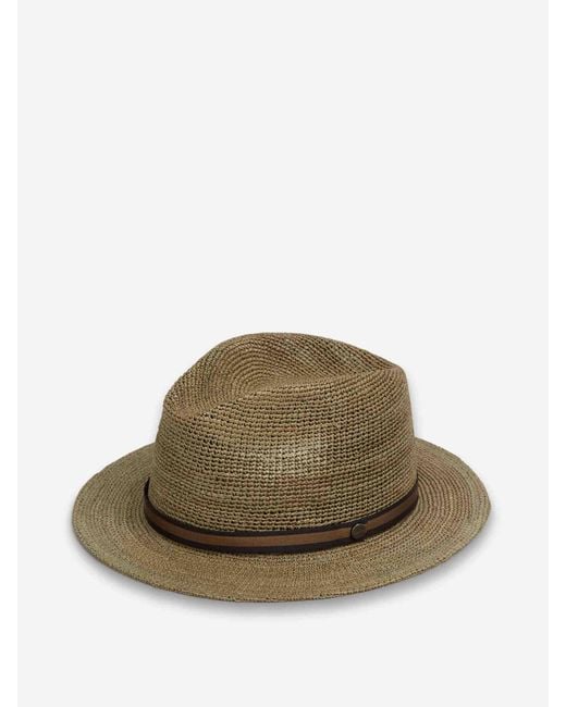 Borsalino Green Crochet Straw Hat for men