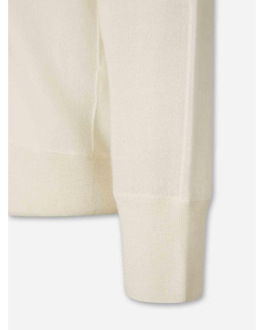 The Row White High Collar Jersey
