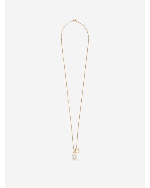 Jil Sander White Pearl Necklace