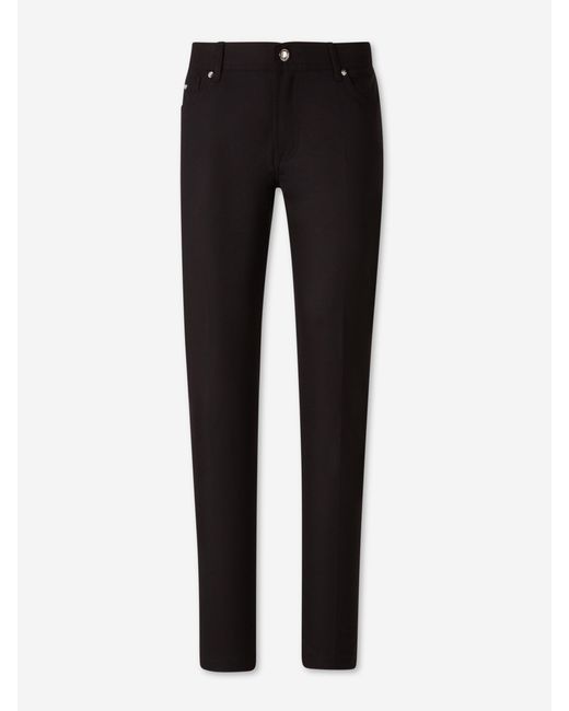 Marco Pescarolo Black Cashmere Straight Leg Trousers for men
