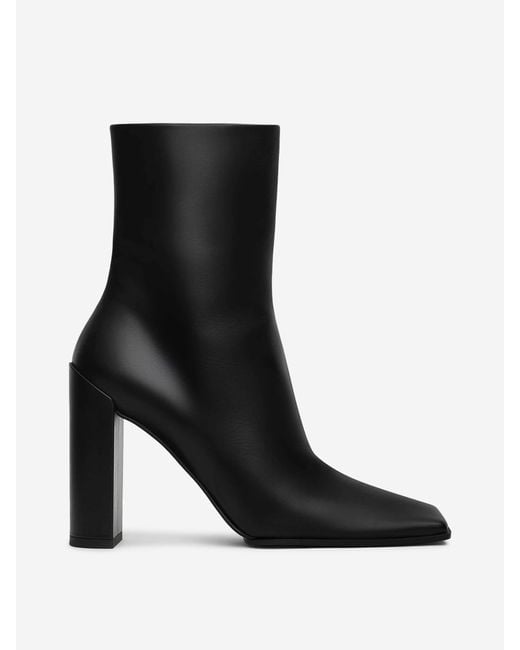 Alaïa Black Square Leather Booties
