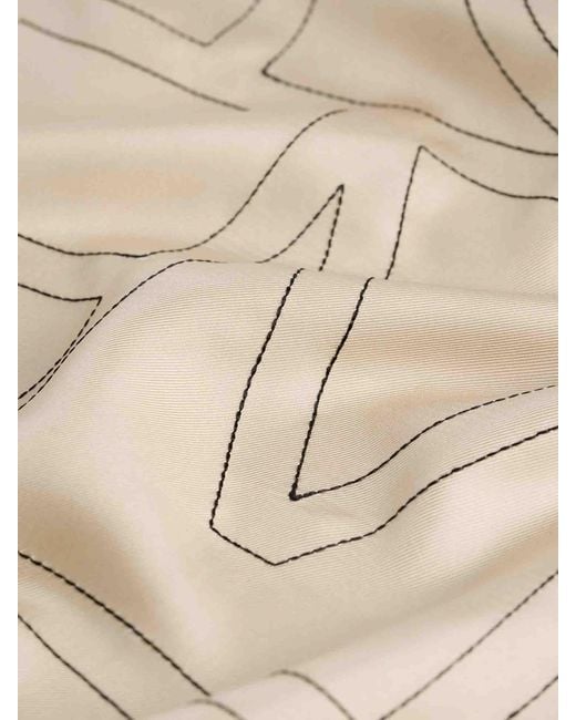 Totême Natural Silk Scarf Monogram