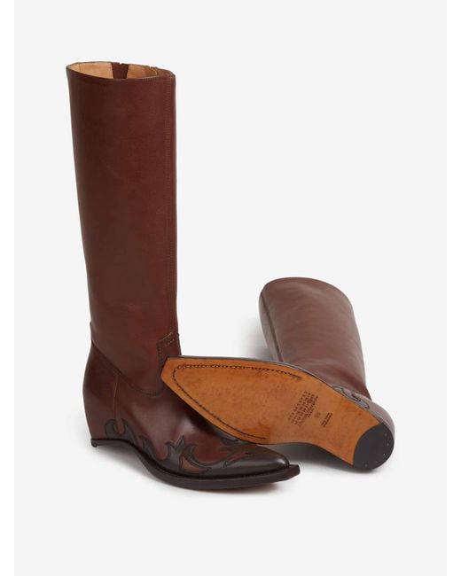 Maison Margiela Brown Western High Boots