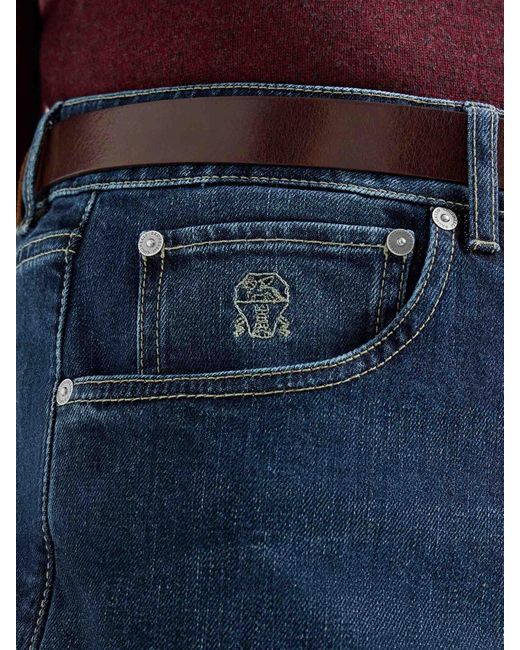 Brunello Cucinelli Blue Slim Cotton Jeans for men
