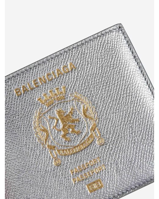 Balenciaga White Folding Leather Card Holder for men