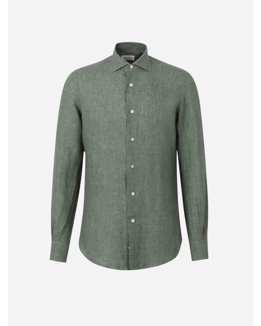 Camisa Lisa Lino Santa Eulalia de hombre de color Green