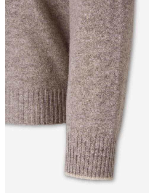 Santa Eulalia Gray Cashmere Crew Neck Sweater for men