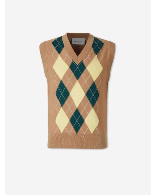 AMI Multicolor Diamond Pattern Vest for men