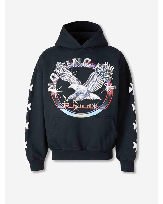 Rhude Blue Hooded Sweatshirt for men