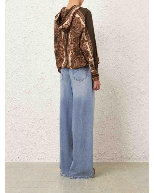Blusa Estampada Capucha Zimmermann de color Brown