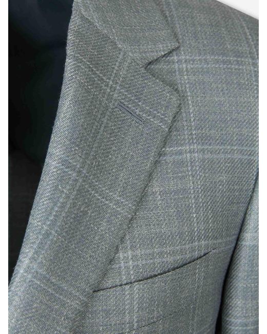 Canali Gray American Straight Plaid for men