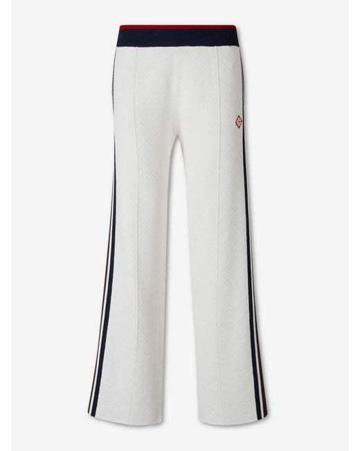 Casablanca White Straight Knit Trousers for men