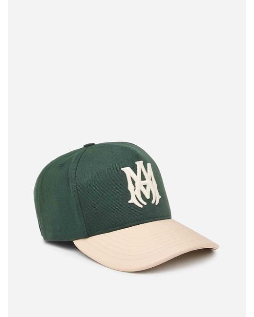 Amiri Green Bicolor Corduroy Cap for men