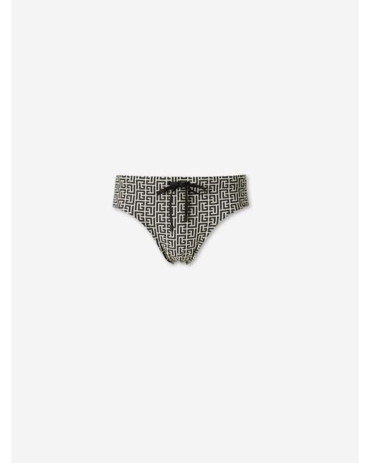 Balmain White Swimsuit Briefs for men