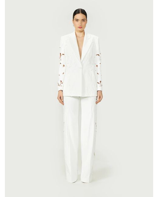 Pantaloni A Gamba Larga Yana di Costarellos in White