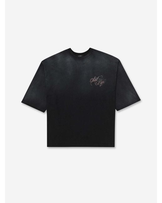 Willy Chavarria Black Round Neck T-Shirt for men