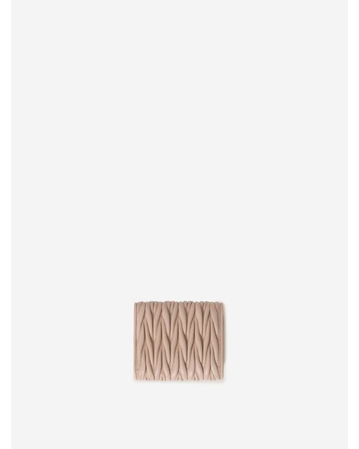 Miu Miu White Small Matelassé Wallet