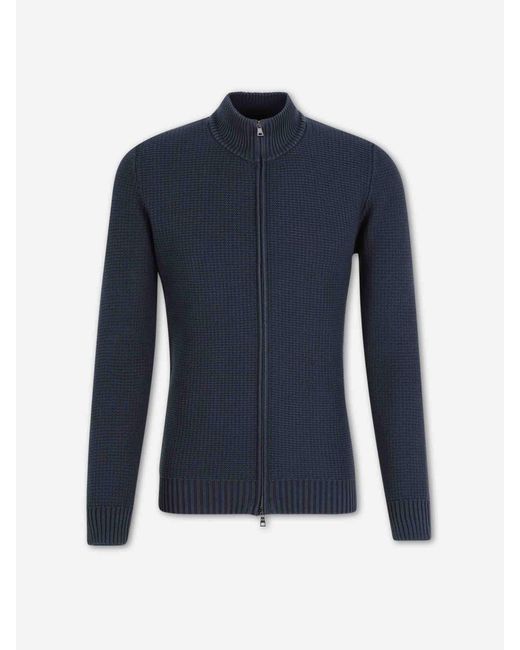 Santa Eulalia Blue High Neck Cardigan for men
