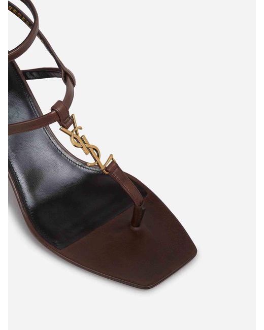 Saint Laurent White Cassandre Heeled Sandals